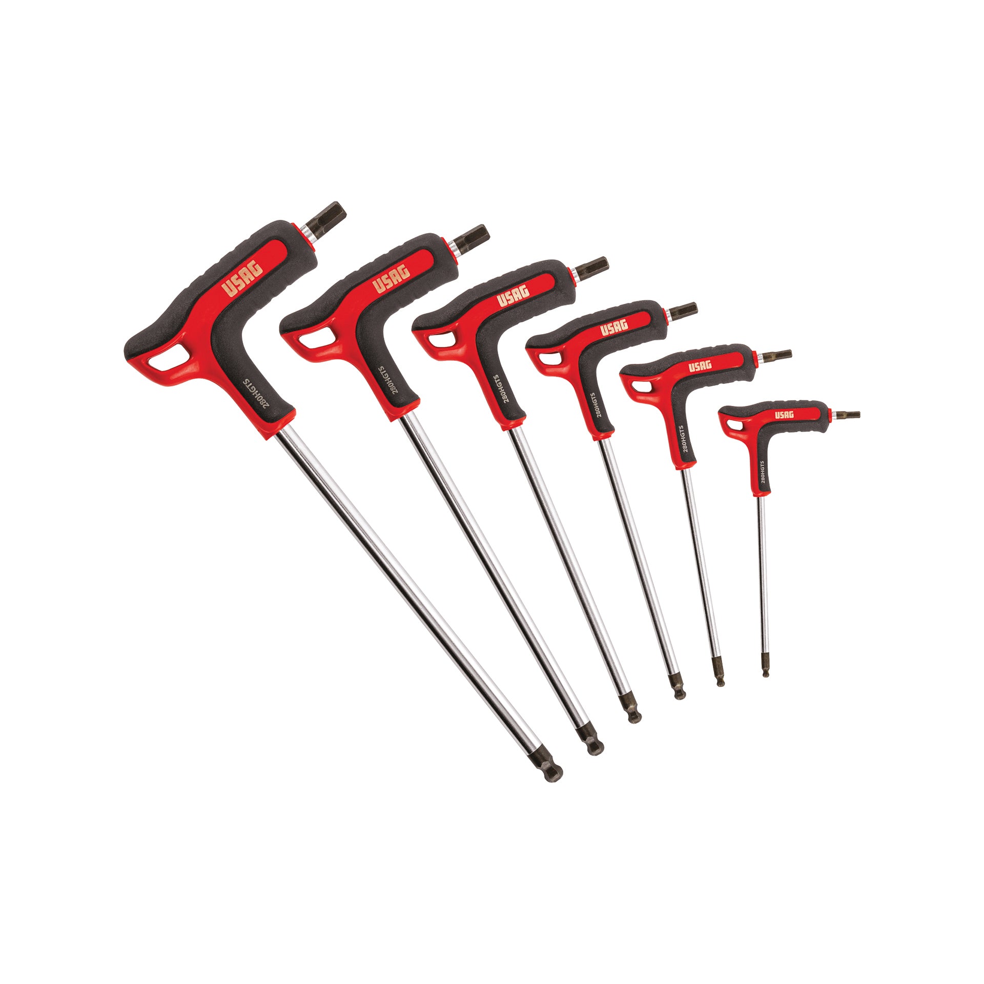 280 HGTS/SE6 - Set of 6 ball-head hexagonal keys with bi-material handle - Usag - U02801463 280 HGTS/SE6 - Set of 6 ball-head hexagonal keys with bi-material handle - Usag - U02801463